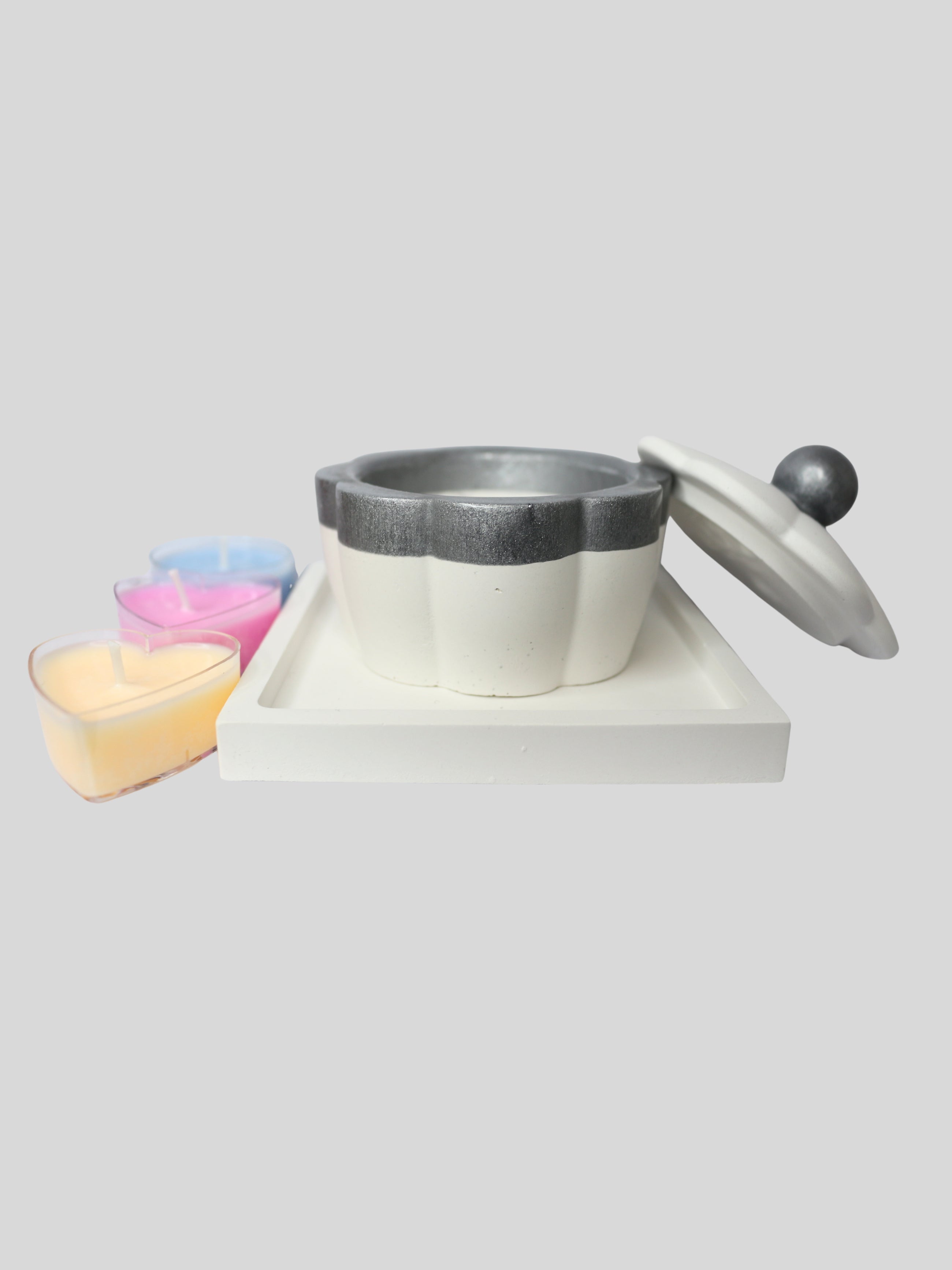 Multipurpose Fancy Jar + 3 scented tealight candles